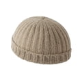 thumbnail image 2 of WITHMOONS Knitted Ribbed Beanie Hat Basic Plain Watch Skull Cap NC51295 (Beige), 2 of 5