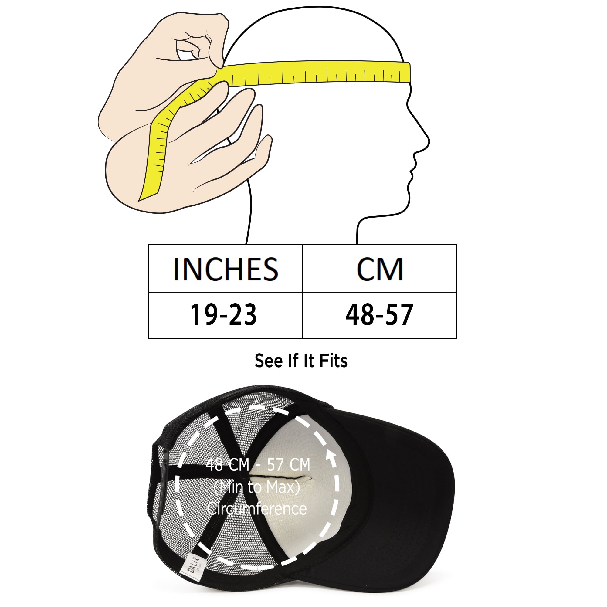 DALIX Youth Adjustable Mesh Trucker Cap - Black Snapback Hat For Kids (Sizes S, M) - View #10