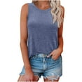 thumbnail image 2 of BVOFAR Women's Knit Tank Tops Solid Color Crewneck Shirts Trendy Casual Sleeveless Blouses Summer Beach Tunic Tees, 2 of 6