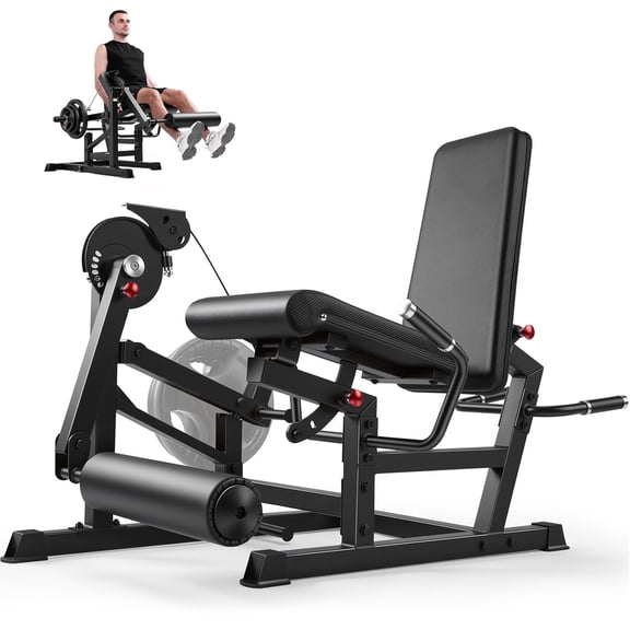 VIBESPARK 700LBS Leg Extension and Curl Machine, Adjustable Seated Leg Extension and Lying Curl Machine for Home Gym, Leg Workout Equipment with Cable System