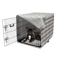 thumbnail image 5 of Abstract Dog Crate Cover, Vertical Stripes Layout in Squares Freehand Contemporary Streaks, Easy to Use Pet Kennel Cover Small Dogs Puppies Kittens, 7 Sizes, Dark Brown Eggshell, by Ambesonne, 5 of 6