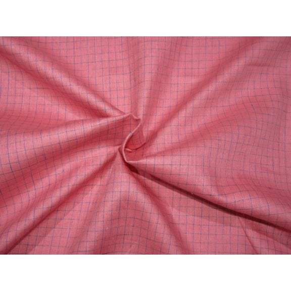 100% Linen Pink plaids 60's Lea Fabric 58" wide [10554]