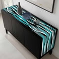 thumbnail image 5 of Aqua Stripe Table Runner 90 Inches Long, Ombre Grey Moire Geometric Modern Abstract Kitchen Coffee Dining Table Decoration for Home Party Birthday Wedding Home Decor 13x90 Inches, 5 of 8