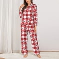 thumbnail image 2 of Sikiie Red Plaid Daisy Women's Long-Sleeve Shirt and Full-Length Bottom Pajama Set (s-xxl)-Small, 2 of 7