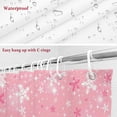thumbnail image 6 of Pink Christmas Snowflakes Bathroom Shower Curtain Winter Snowfall Shiny White Modern Waterproof Washable Shower Curtains for Bathtub Bath Decor with Grommets and Hook 66 X 72 Inch, 6 of 8