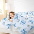 thumbnail image 4 of Manfei Girly Ribbon Bow 7-Piece Bedding Comforter Set For Kids,Blue Princess Bowknot King Bedding Sets For Girls,Colorful Stars Reversible, 4 of 7