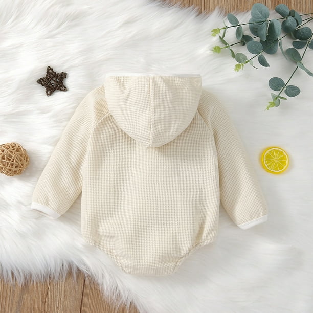 Ropa Para Bebe De 6 A 9 Meses Niño Toddler Kids Baby Boys Girls Patchwork Solid Long Sleeve Hoodie Pullover Romper Bobysuit Clothes Rompers Baby 8 Month Boy Clothes