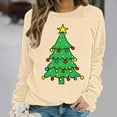 thumbnail image 4 of BLVB Christmas Sweatshirts for Women Christmas Tree Sweatshirt Long Sleeve Printed Crewneck Pullover Holiday Tops, 4 of 5