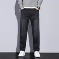 thumbnail image 2 of HBFAGFB Jeans for Men Spring and Autumn Loose Straight Trouser Denim Pants with Pockets Black Size 34, 2 of 5