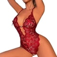 thumbnail image 1 of Gibobby Ropa Interior Sexy Pijama sexy con transparente de encaje para mujer Lencería sexy (Vino, L), 1 of 5