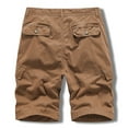 thumbnail image 4 of IROINNID Clearance Cargo Shorts for Men Summer Outdoors Solid Color Button Pocket Sport Shorts Pants,Coffee, 4 of 4
