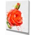 thumbnail image 2 of Red Hand drawn Rose Sketch - Floral Canvas Art Print, 2 of 3