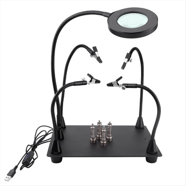 Soporte magnético USB para soldadura, tercera mano auxiliar para estación de soldadura, plantilla de reparación de electrónica