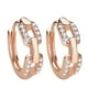 thumbnail image 1 of Chapado en oro Post Pave Cubic Zirconia Huggie Hoop Pendientes para Mujeres Pendientes Pequeño Fresco Mujeres, 1 of 5