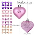 thumbnail image 3 of Christmas Heart Ornaments, Ongmies 12Pcs Heart Ornaments - Multi-Finish Heart Baubles for Christmas Tree and Valentine's Day Decor, Christmas Decorations Indoor, 3 of 8