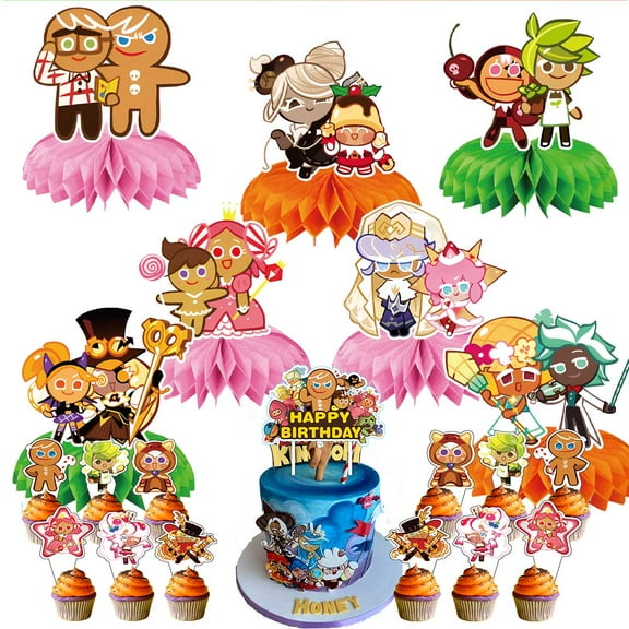 Cookie Run Party Decor Supplies Honeycomb Centerpieces Table Toppers Cake Toppers Decorations for Birthday