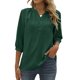 thumbnail image 2 of Tops de Mujer Blusa Informal Elegante Camisas de Gasa Con Cuello en V Botones Color Sólido Jersey 3 4 Camiseta de Manga Odeerbi  ODB172606, 2 of 5