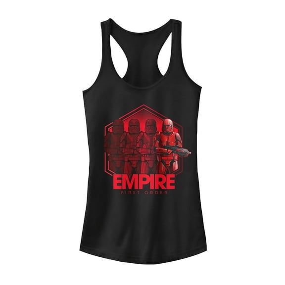 Junior's Star Wars: The Rise of Skywalker Sith Trooper Reflection  Racerback Tank Top Black X Small