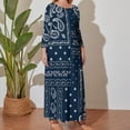 thumbnail image 5 of Large Size Paisley Bandana Pattern Long Sleeved Dress Women Dress for Parties Elegant Chic Evening Dresses, 5 of 7