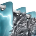thumbnail image 3 of Wolf Lightning Clouds Curtain Black Out Thermal Insulation Curtains Aesthetic 54 Inch Length for Bedroom Living Room 2 panels set, 3 of 5