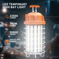 thumbnail image 3 of 150 Watts LED Temporary Work Light Fixture 5,000K Daylight White, Durable Construction Portable Hanging Lighting for Jobsite Lighting Outdoor Damp Location…, 3 of 8
