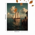 thumbnail image 3 of Antique Sailing Ship Seascape Canvas Beach House Nautical Fine Wall Art, 3 of 8