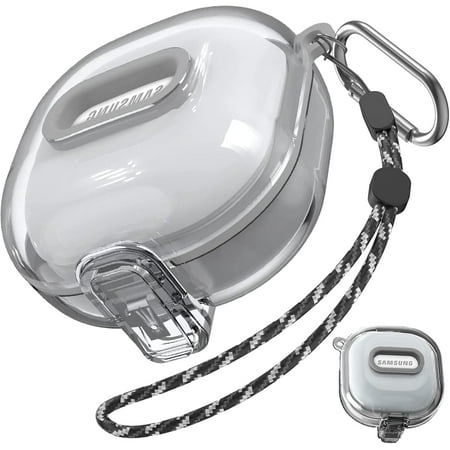Tianle [Upgrade Secure Lock] Case Compatible for Samsung Galaxy Buds FE Case/ Buds2 Pro Case/Buds 2 Case/Buds Pro Case/Buds Live Case with Lanyard &Carabiner Accessories Clear Replacement Case