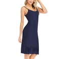 thumbnail image 4 of QUNYINEY Casual Womens Spring Dresses Sleeveless Solid Slip Dress Crew Neck A-Line Lace Midi Sundress, 4 of 5