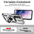 thumbnail image 6 of Galaxy S21 Plus Case,Dteck Shockproof Rubber Rugged Case Hybrid Hard Ring Holder Kickstand Slide Camera Lens Protector Cover for Samsung Galaxy S21 Plus,Silver, 6 of 8