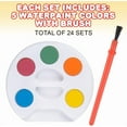 thumbnail image 4 of ArtCreativity Mini Watercolor Art Set with Brushes, 24-Pack, Kids Art Supplies for Ages 3-5, Party Favors and Travel Kit, 4 of 7