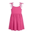 thumbnail image 5 of BRGZLK Little Girls Dress Toddler Summer Fashion Cute Solid Color Casual Ruffle Halter Sleeveless Bowknot Sundress with Pocket for Birthday Party Hot Pink 9-10 Years, 5 of 8