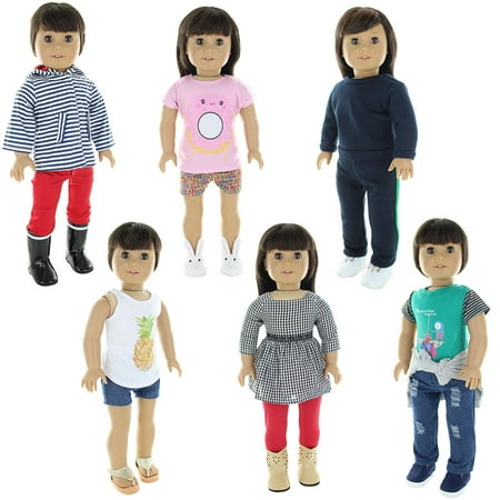 Doll Clothes 6 Casual Outfits Clothing Sets Fits American Girl