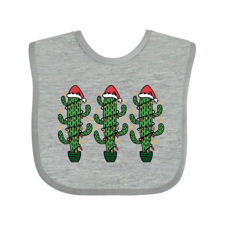 

Inktastic Christmas Funny Cactus Santa Gift Baby Boy or Baby Girl Bib