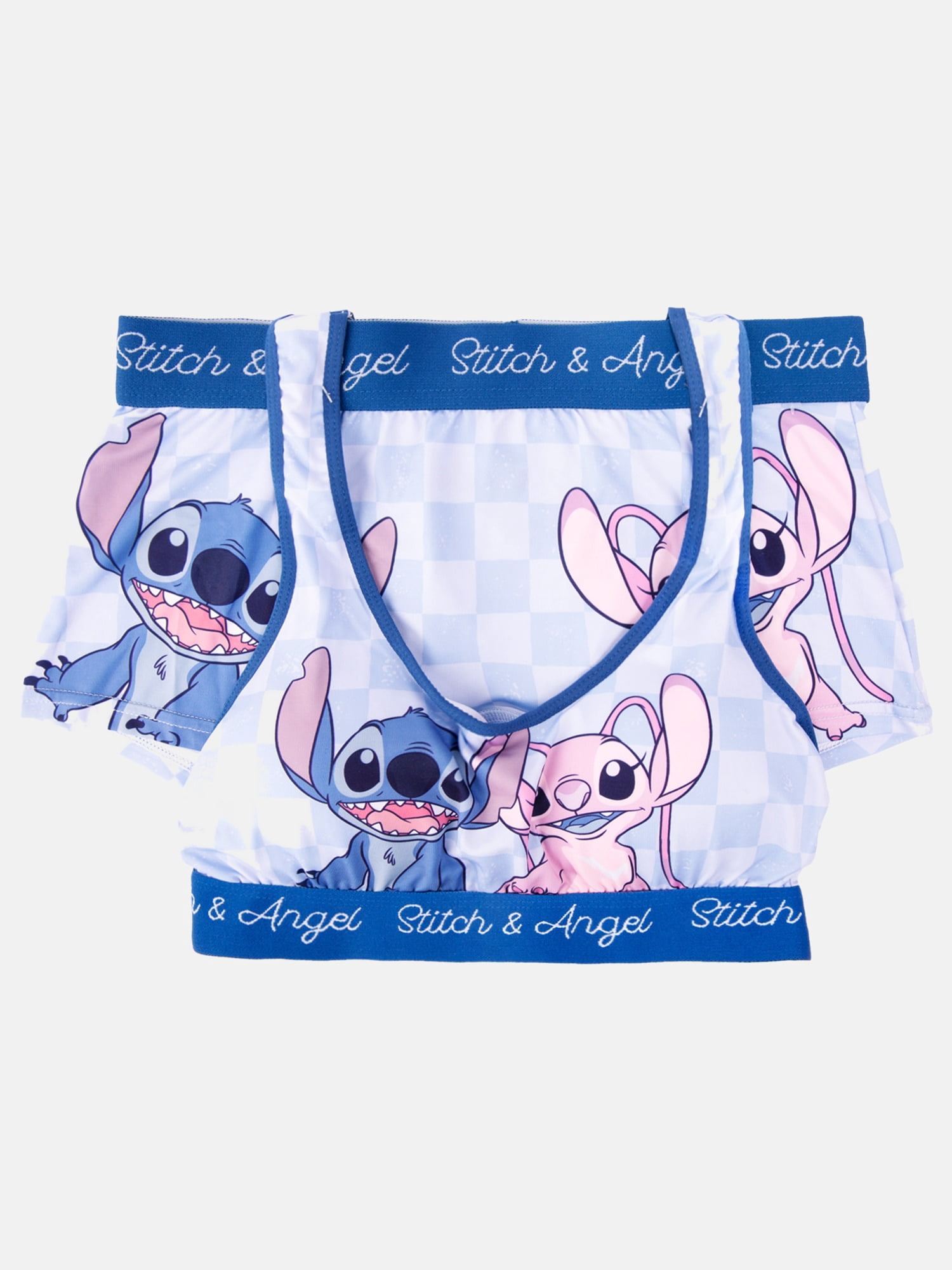 Stitch Woman's and Juniors Racerback Bra & Boyshort Underwear set, 2-Pack, Size S-XL