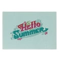 thumbnail image 3 of Hello Summer Cutting Board, Handwritten Vintage Calligraphy with Floral Details, Decorative Tempered Glass Cutting and Serving Board, Small Size, Sea Green Magenta, by Ambesonne, 3 of 5