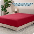 thumbnail image 2 of Sábana Ajustable Bare Home Franela 100 % Algodón Doble Cepillado Tamaño King Rojo, 2 of 6