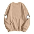 thumbnail image 5 of Spooky Season Halloween Sweatshirts for Women 2025 Cute Ghost Graphic Long Sleeve Crewneck Sweatshirt Pullover Tops, 5 of 6