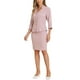 thumbnail image 4 of Conjunto de falda de 2 piezas Inspire Chic para mujer, conjunto de falda de negocios con cuello de muesca y blazers, faldas lápiz M gris rosa, 4 of 5