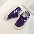 thumbnail image 3 of Kids Sneakers Boys Girls Fashion Color Block Hook and Loop Flat Walking Shoes Casual Slip on Running Athletic Shoes Purple 9 Toddler, 3 of 6