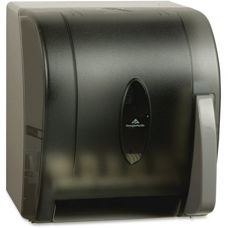 Kraft Paper Dispenser - Georgia-Pacific Hygienic Push Paddle Roll Towel Dispenser, Translucent Smoke, 54338
