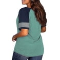 thumbnail image 3 of Vergoodr Womens Plus-Size Tops Raglan V Neck T Shirts Striped Short Sleeve Tunics, 3 of 4