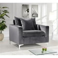 thumbnail image 5 of Home Square 2-Piece Furniture Set with Velvet Accent Chair and Sofa in Gray, 5 of 11