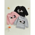 thumbnail image 3 of Toddler Baby Girl Boy Sweatshirt 6 12 18 24 Months 2T 3T 4T Rooster Embroidery Crew Neck Long Sleeve Pullover Tops Casual Streetwear for Winter Fall, 3 of 9
