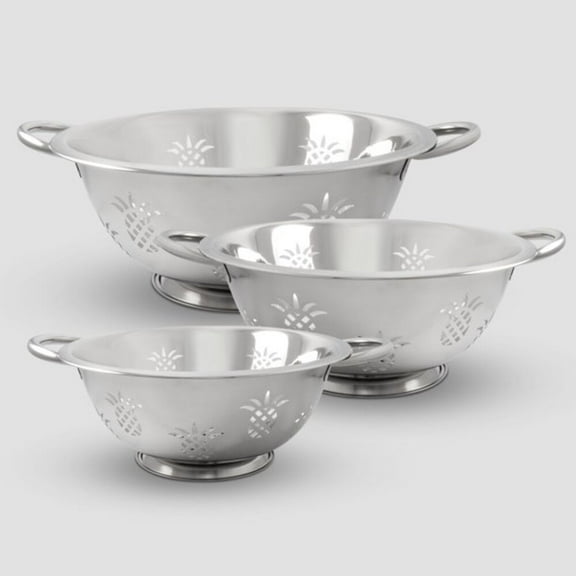 ExcelSteel Resting Base, Dishwasher Safe Excellent for Vegetables, Salad, Fruit, Pasta Pineapple Colander, 1 QT/2.5 QT/4 QT, Stainless