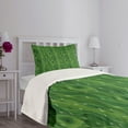 thumbnail image 3 of Ambesonne Green Quilted Bedspread Set 2 Pcs, Retro Spring Abstract, Twin Size, Pale Green and Fern Green, 3 of 5