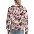 thumbnail image 7 of Salouo Rose Flowers Pattern Hoodie Sweatshirts for Women, Autumn Pullover Hoodie Workout Sweat Women's Long Sleeve Preppy Sweatshirts-X-Large, 7 of 7