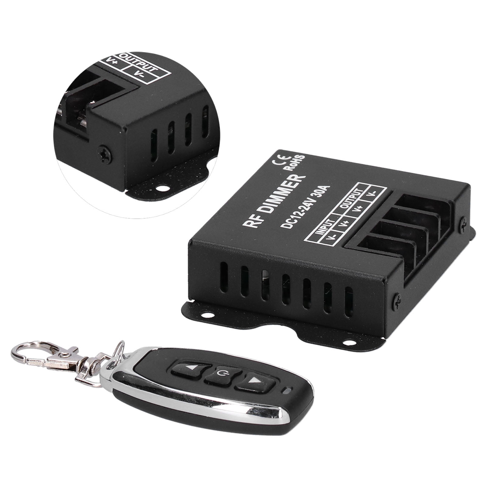 EBTOOLS Wireless Dimmer,Electrical Equipment,RF Dimmer Wireless Brightness Adjustment Electrical Equipment With Remote Control 12‑24V 30A