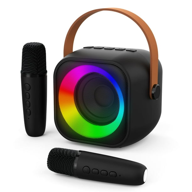 Máquina de karaoke Jeefu para niños con micrófono de 3 a 12 años, color negro