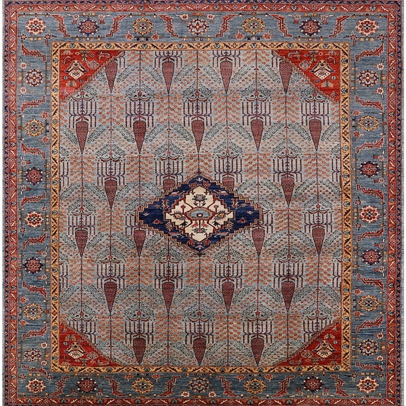 Ahgly Company Machine Washable Indoor Square Industrial Modern Rosy Brown Pink Area Rugs, 3' Square