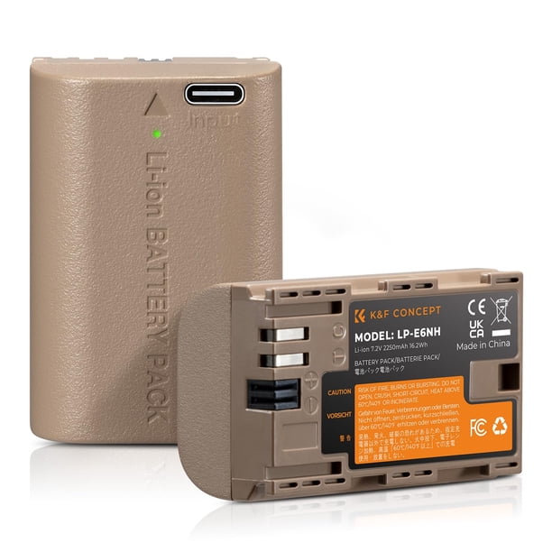 Batería K&F Concept LP-E6NH 2250 mAh para Canon R7 R6 R5